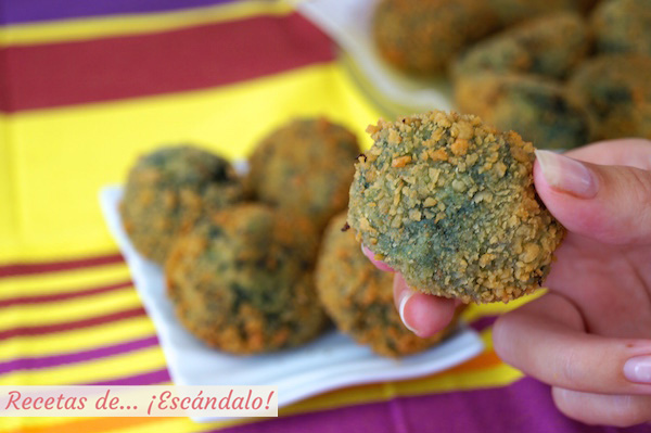 Receta de croquetas de espinacas y pinones caseras