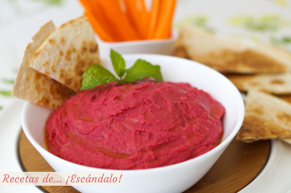 Receta de hummus de garbanzos y remolacha casero