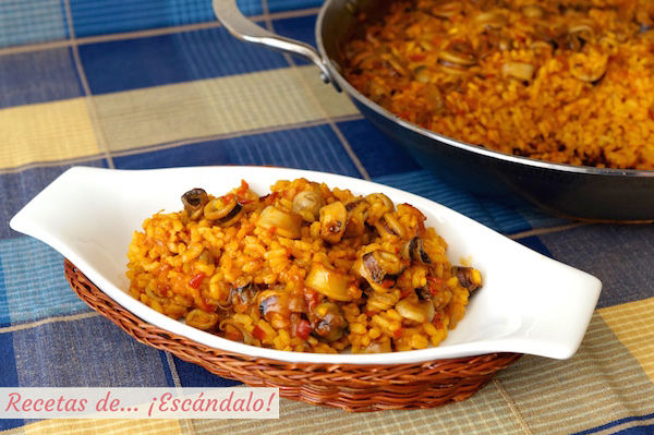 Receta de arroz con calamares, facil y muy rico