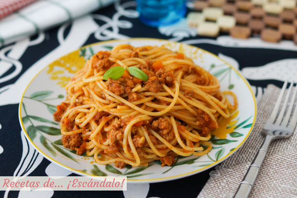 Receta de spaguetti a la bolonesa para triunfar