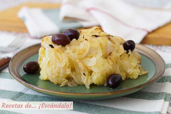 Receta de bacalao a la portuguesa al horno, al estilo a Margarida da Praca