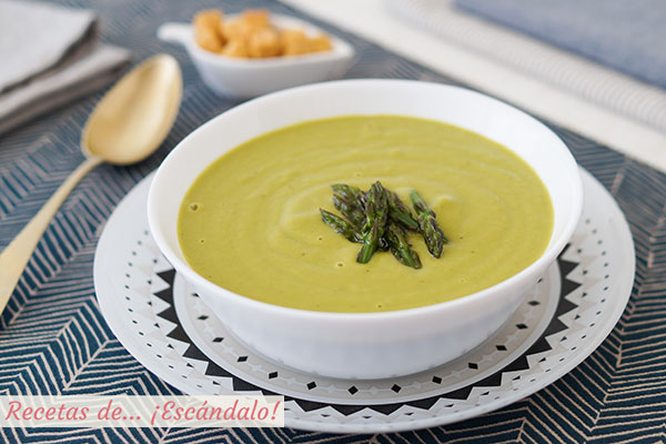 Receta de crema de esparragos verdes trigueros con Thermomix