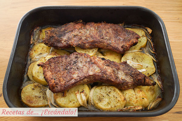 Como hacer secreto iberico de cerdo asado al horno con patatas y cebolla