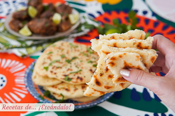 Receta de pan naan o pan indio casero en sarten, tierno y riquisimoReceta de pan naan o pan indio casero en sarten, tierno y riquisimo