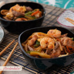 Tallarines fritos tres delicias