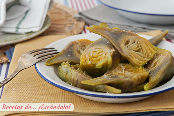 Receta de alcachofas cocidas. Tiempos de coccion y trucos