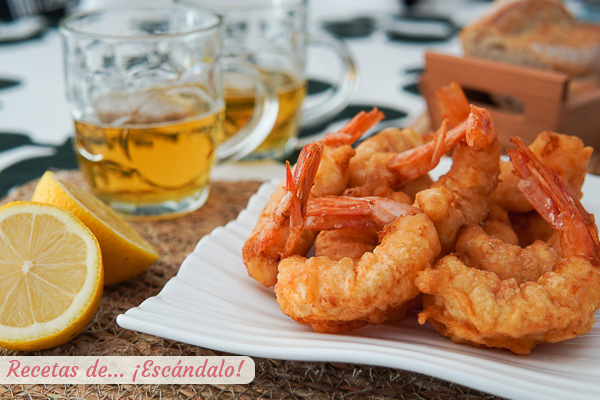 Receta de gambas a la gabardina, la tapa tipica de gambas rebozadas