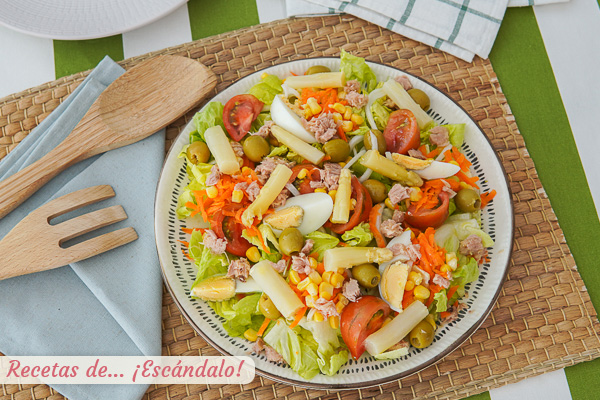 Como hacer ensalada mixta tradicional. Ingredientes y receta